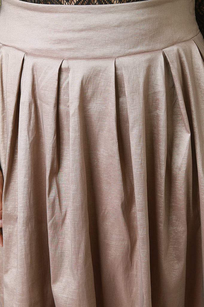 Pleated Taffeta High-Low Skirt – Purposed By Design (Honey Skies)