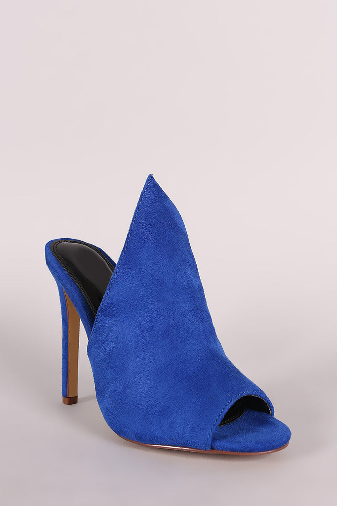 pointed peep toe mule heels