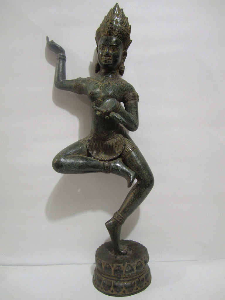 Khmer Bronze Apsara Antique Color - 