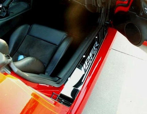2003 2010 Dodge Viper Interior Door Sill Trim Plates Viper Srt 10 2pc Stainless Steel