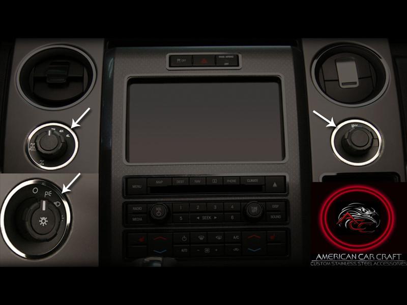 2010 2014 Ford F 150 Raptor Dash Control Trim Headlight 4wd 12v 3pc Stainless Steel
