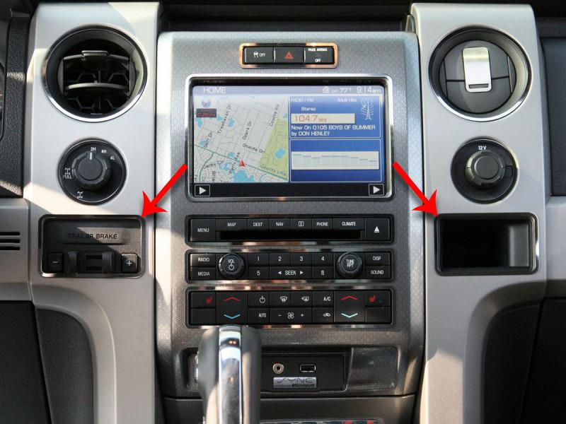 2010-2014 Ford F150 or Raptor - Trailer Brake and Cubby ... 2001 ford f 150 stereo wiring diagram 