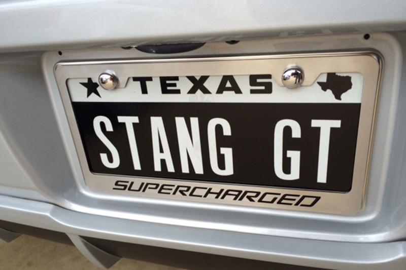 Custom License Plate Frame with "SUPERCHARGED" Lettering – American Car