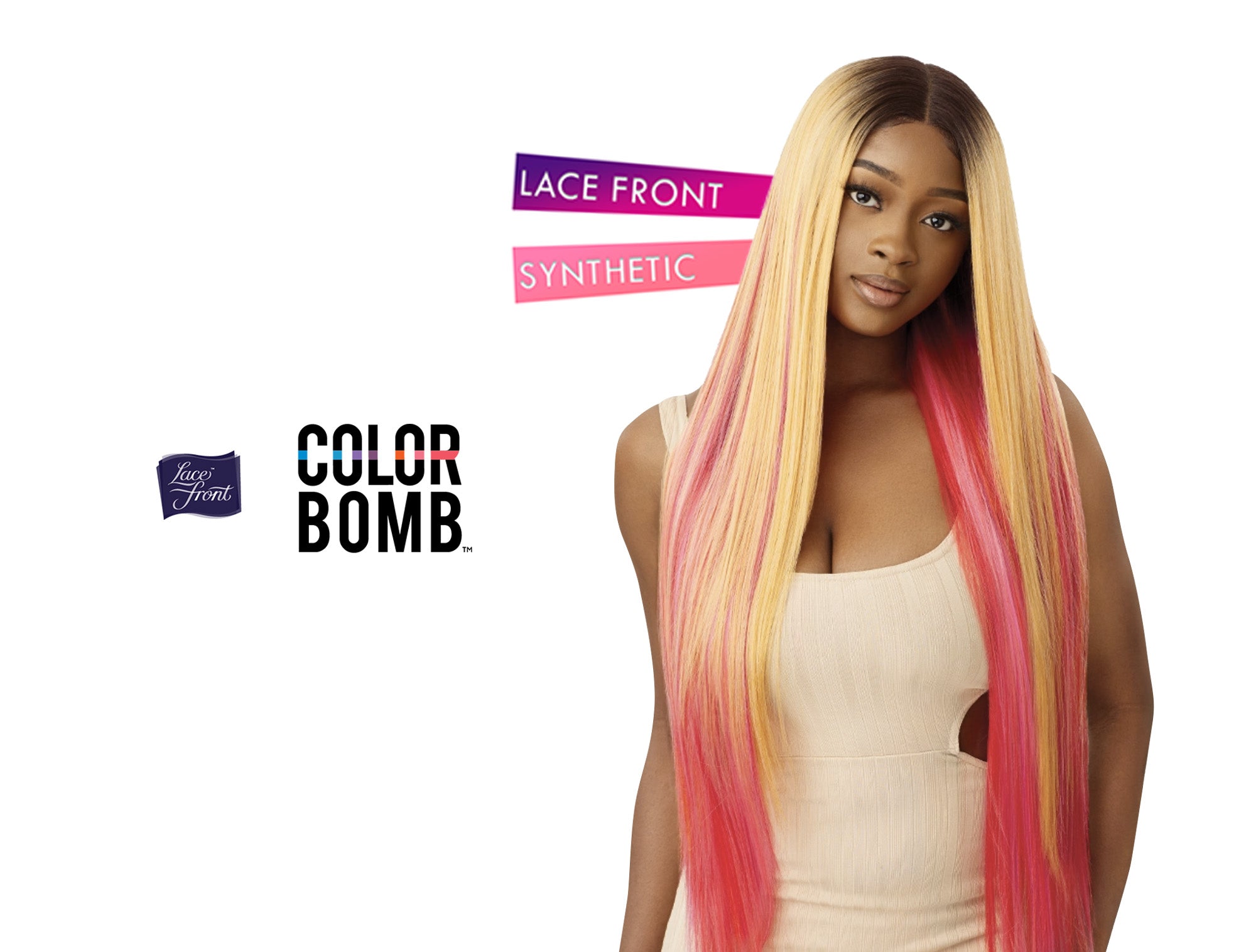 OUTRE COLOUR BOMB SYNTHETIC HAIR HD LACE FRONT WIG - KAYCEE