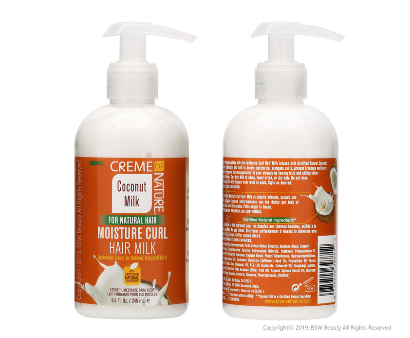 CREME OF NATURE COCONUT MILK MOISTURE CURL HAIR MILK 8.3oz – BSW BEAUTY