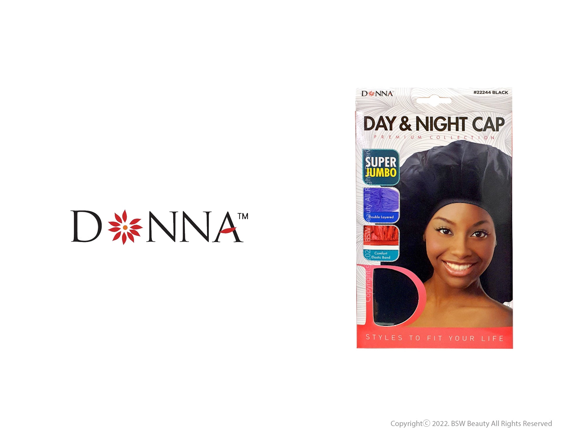  Donna Collection Premium Collection Deluxe Multi Use Weaving  Cap, Black : Beauty & Personal Care