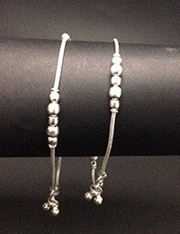 silver anklets with beads