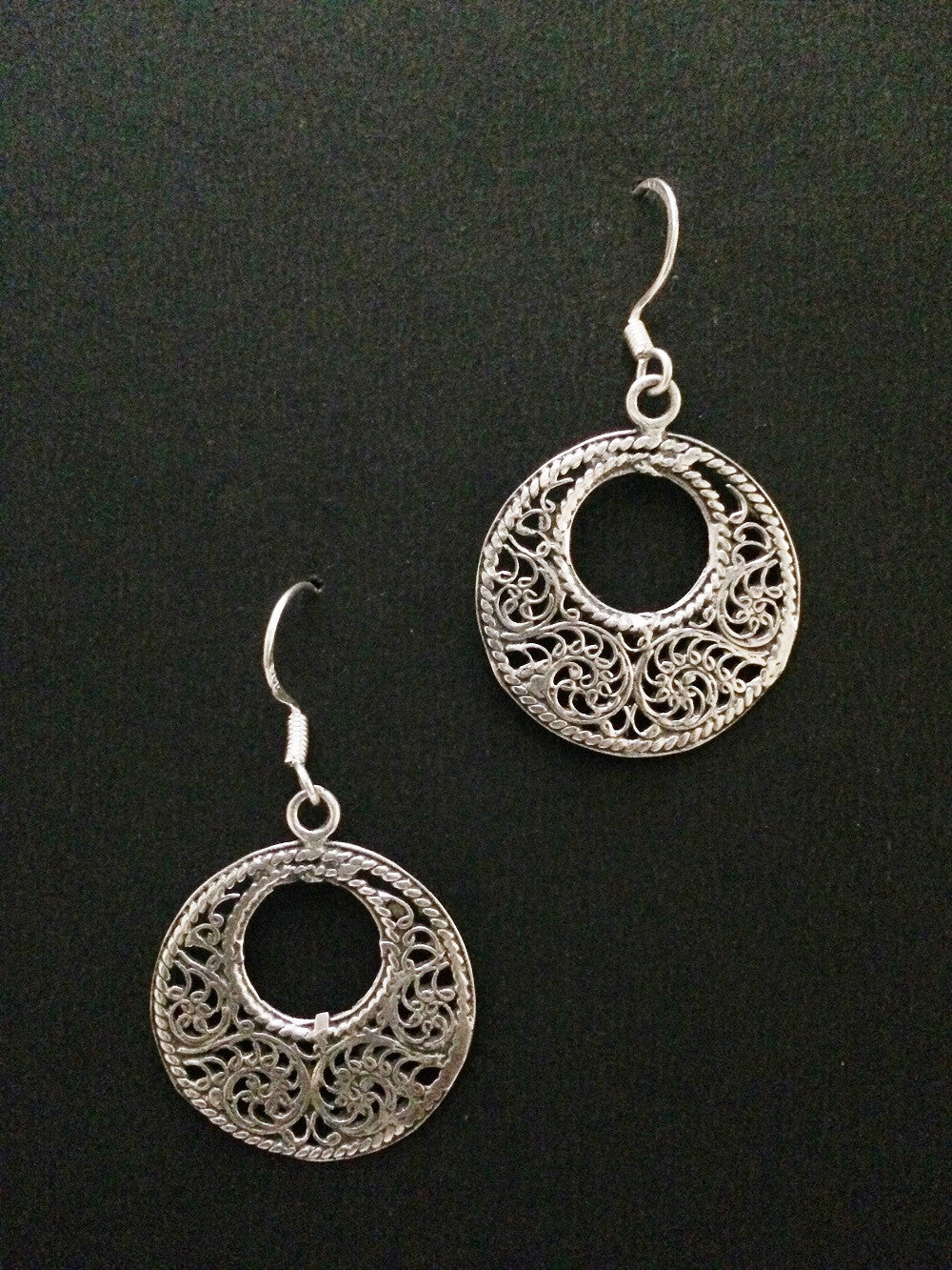 Oxidised Silver Earrings online | Silverlinings | Handmade Filigree