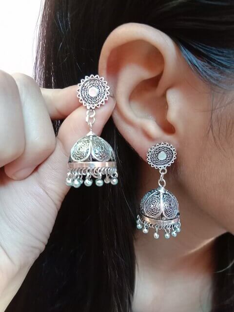 Buy Multicolour Oxidised Chandbali Earring Online  Putstyle