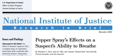 NIJ Study on Pepper Spray 