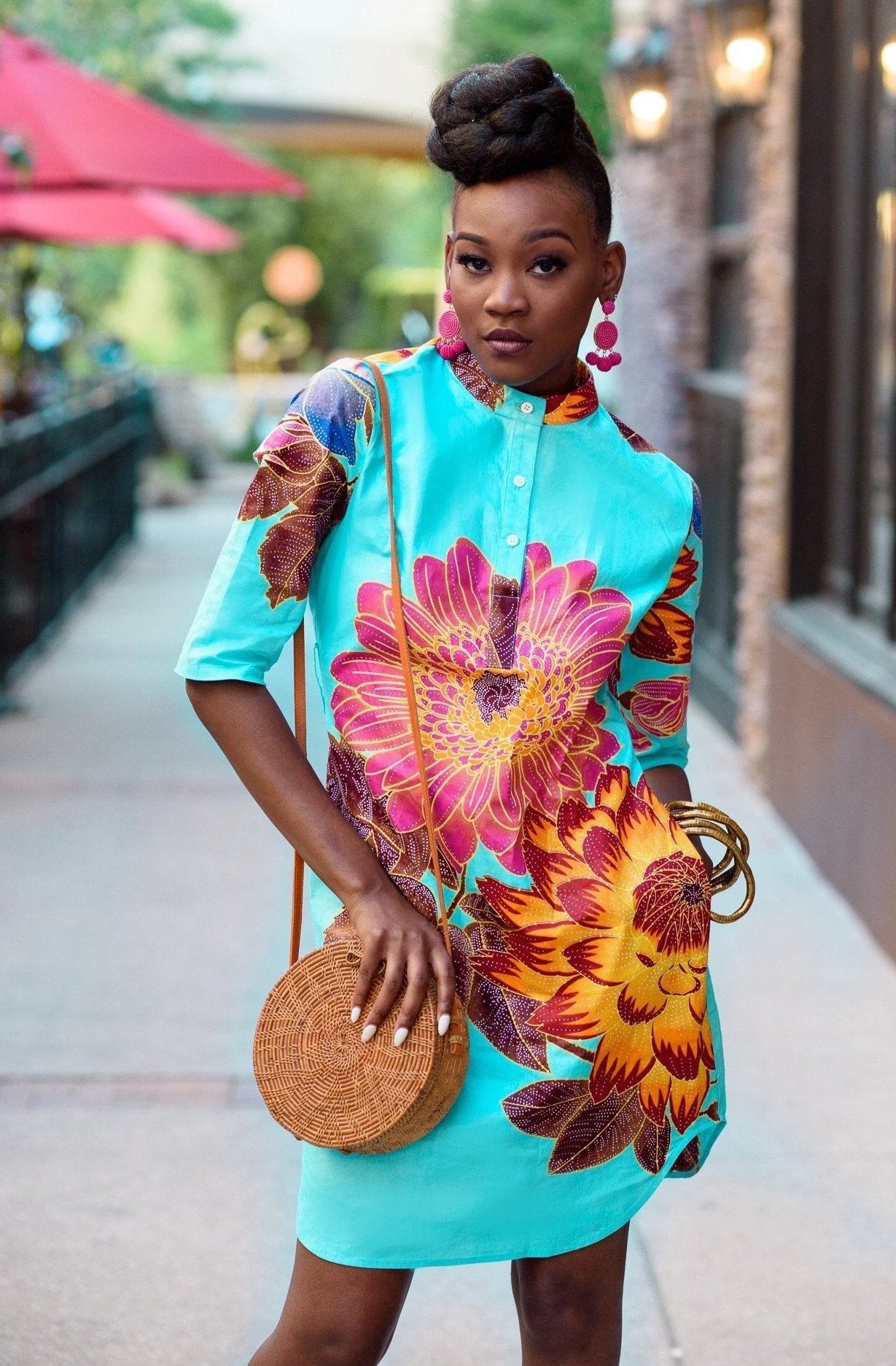 african print shirt dress styles