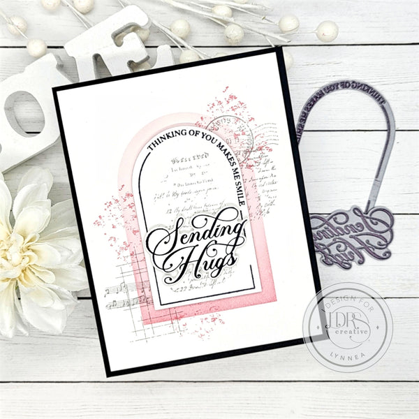 Ink Blended Letterpress Arch Card with Collage Stamping