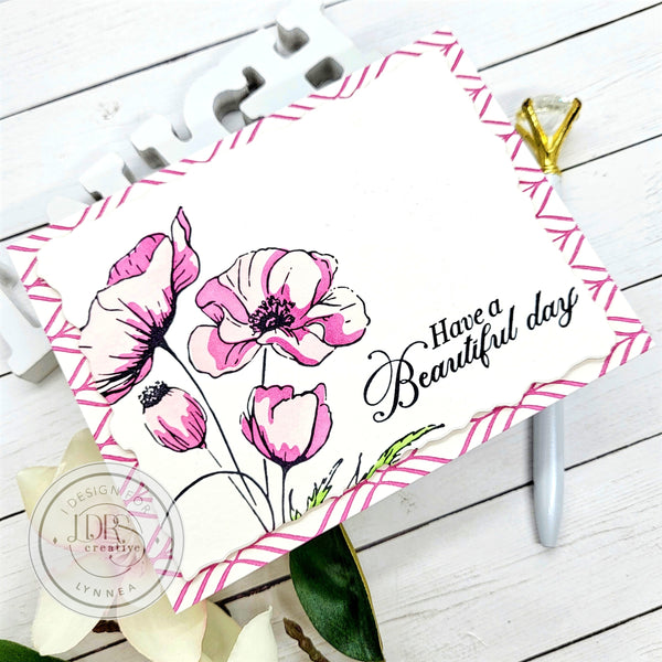 Easy Monochromatic Letterpress Flower Card