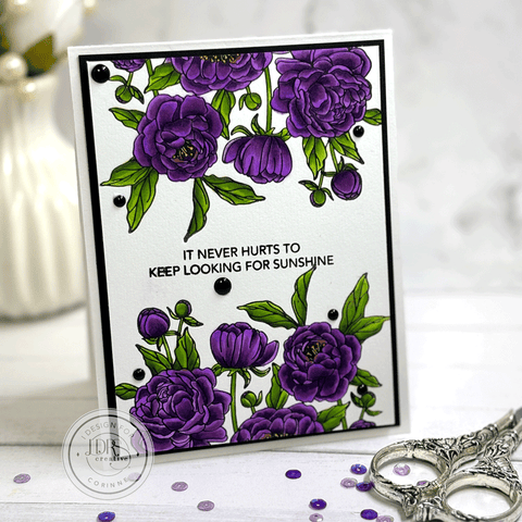 Double Peony Press Plate Card