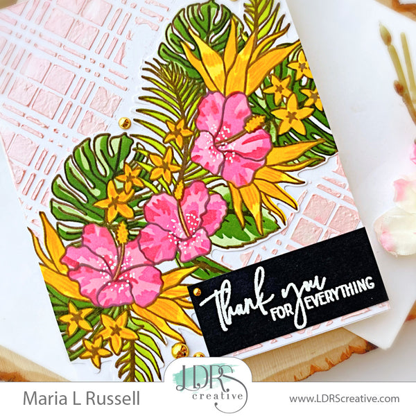 2 Tropical Floral Slimline Cards – LDRS Creative