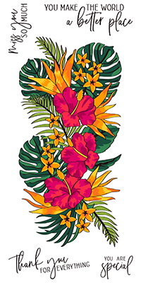 Tropical Floral Slimline Layering Stencil Set