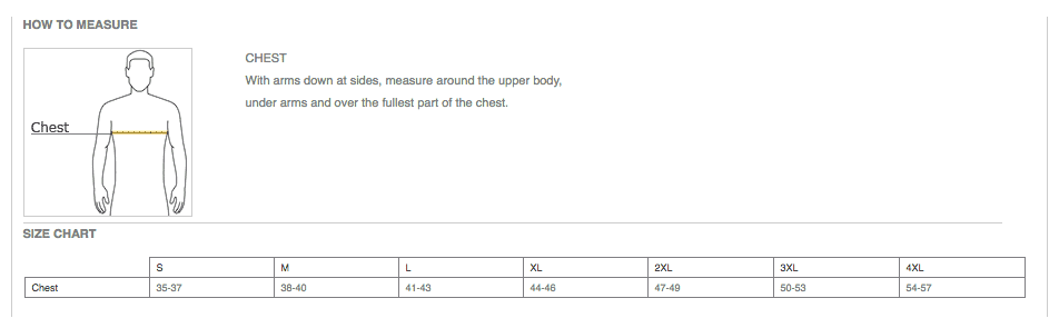 Sizing Chart #2 – Point Blank