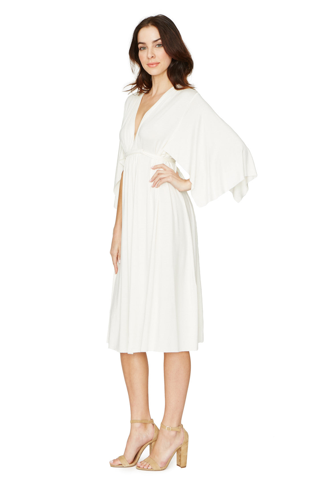 SHORT CAFTAN DRESS - WHITE – Rachel Pally