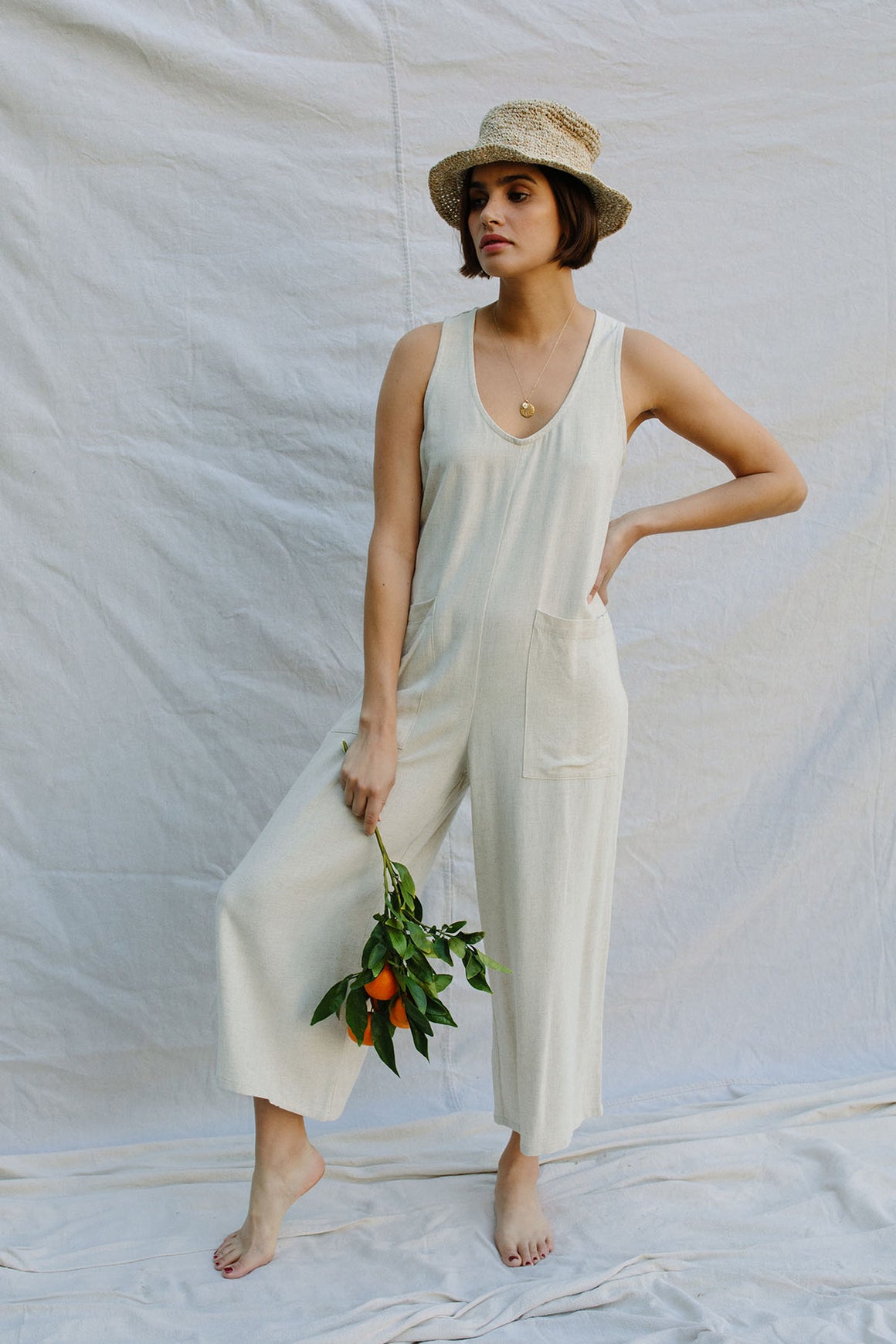 rachel pally linen remy jumpsuit