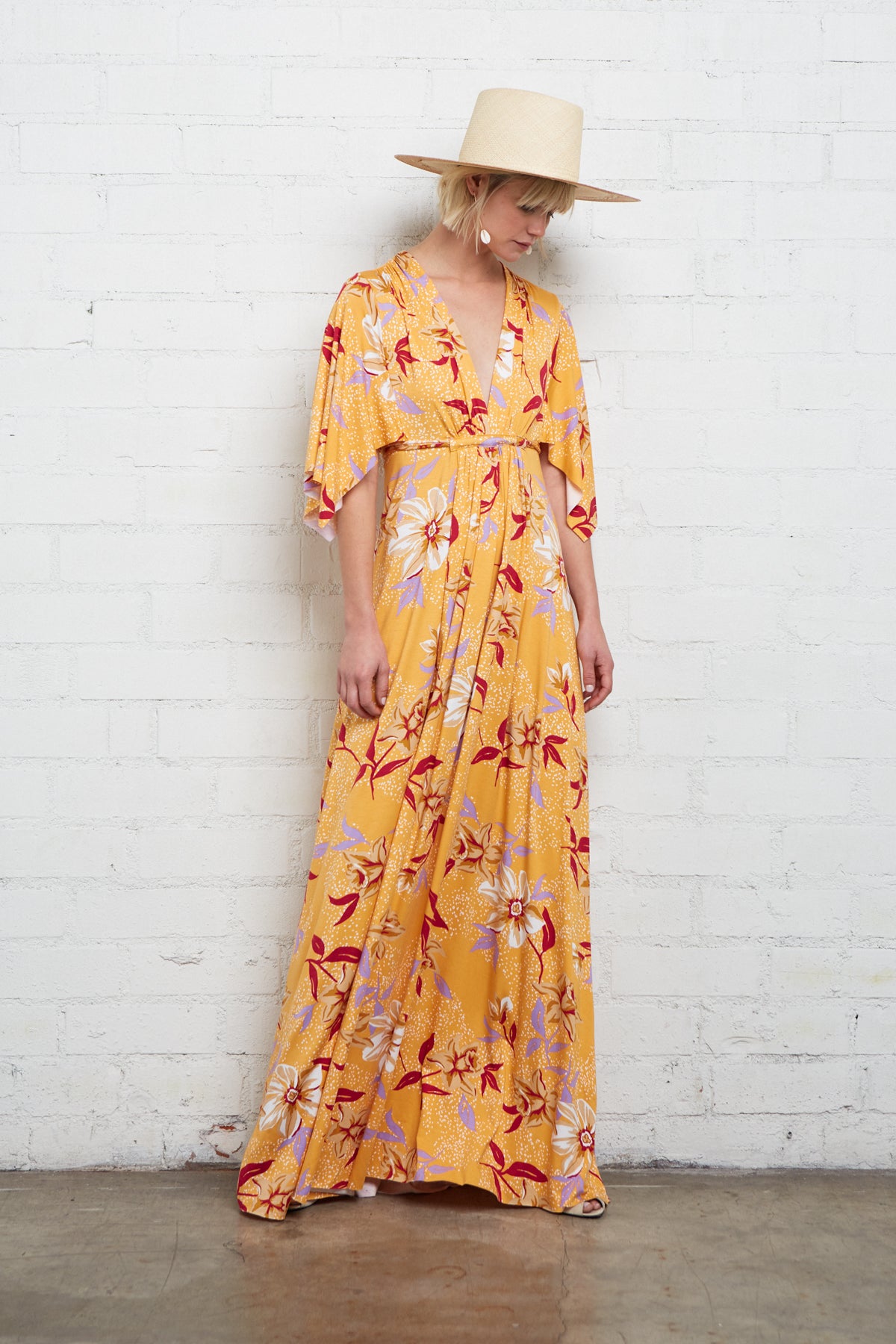 Long Caftan Dress - Daffodil Print – Rachel Pally