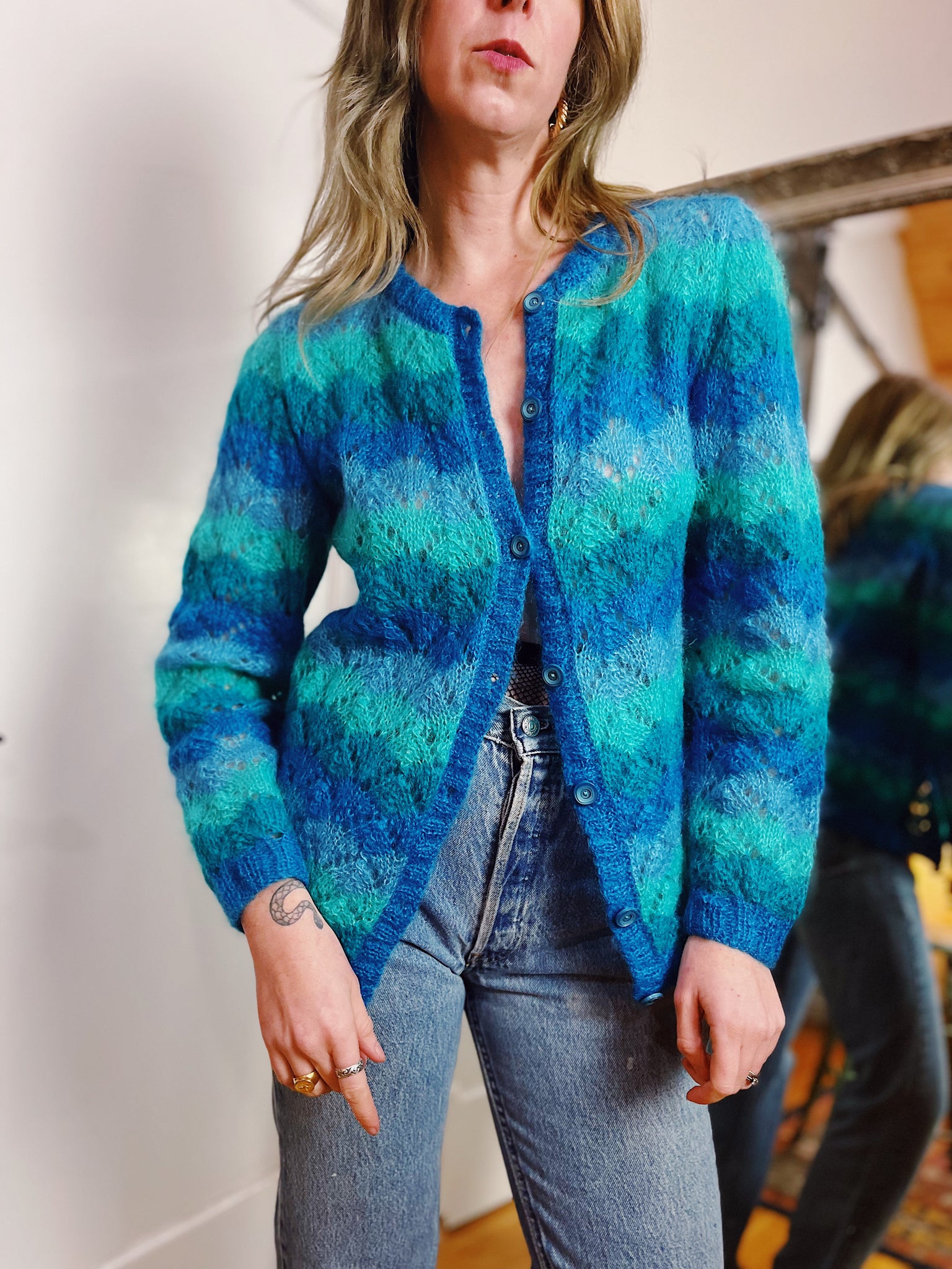 VINTAGE MOHAIR GRADIENT CARDIGAN – CAPULET