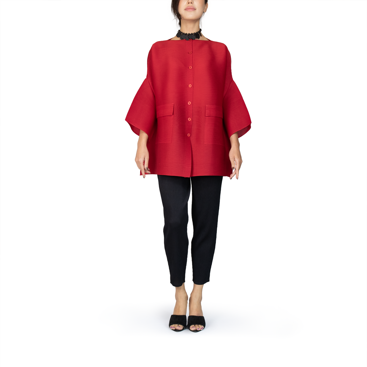 Pleated button-up oversize spring jacket – Masaki Matsuka - Japanese ...