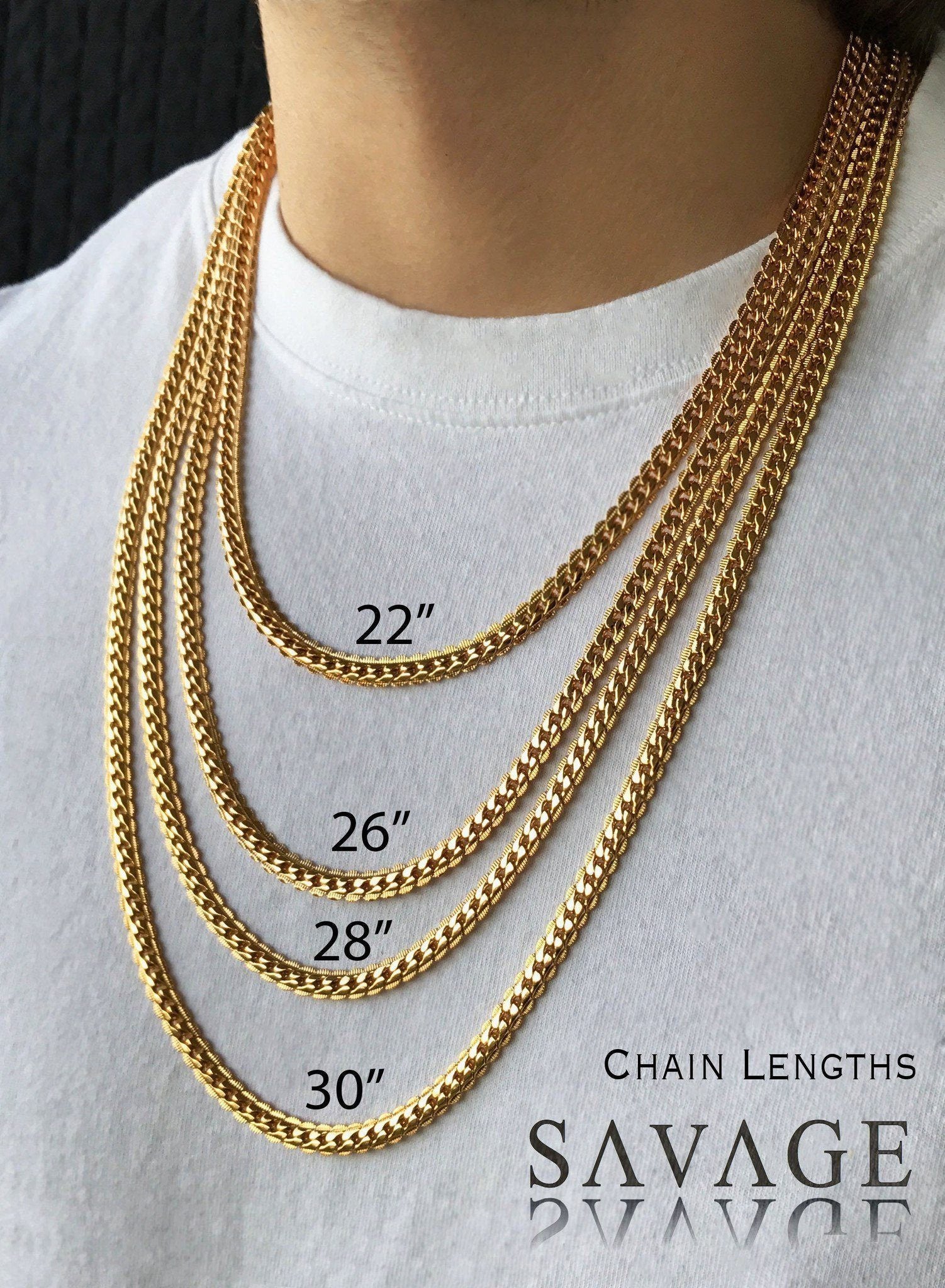 Cuban Links Set x White Gold - Savage 