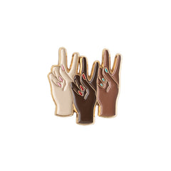 Peace hands enamel pin