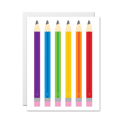 rainbow pencil card