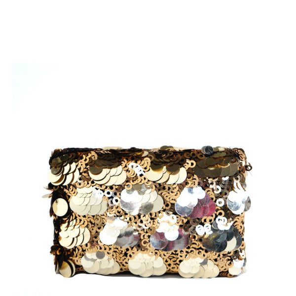 Eclipse Kitsch Clutch | Sequin Clutch with Gold Metal Chain Online