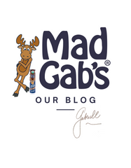 Mad gabs logo with a moose smooch lip balm a moose and Gab's signature