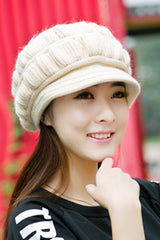 หมวกไหมพรมถักขนกระต่ายบุขน - FLEECE LINING RABBIT HAIR KNITTED CAP 