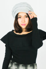 หมวกไหมพรมถักบุขนด้านใน H-06 - FLEECE LINING RABBIT HAIR KINTTED HAT