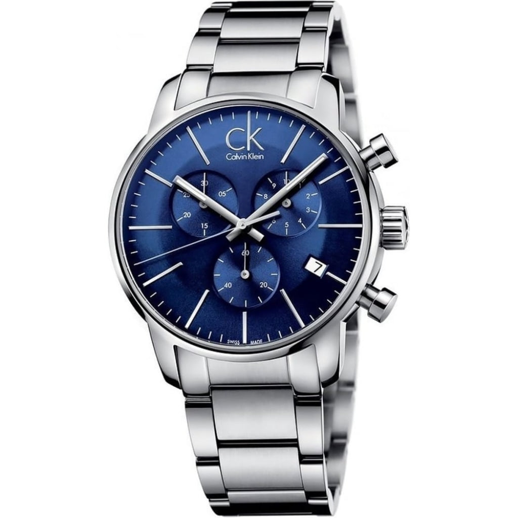 ck Calvin Klein Men's K2G2714N Blue Dial Steel Chronograph Watch