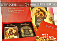 Silver coin Andorra  2012  100 Dinars   Madonna 500 Years Sistine Madonna by Raphael 