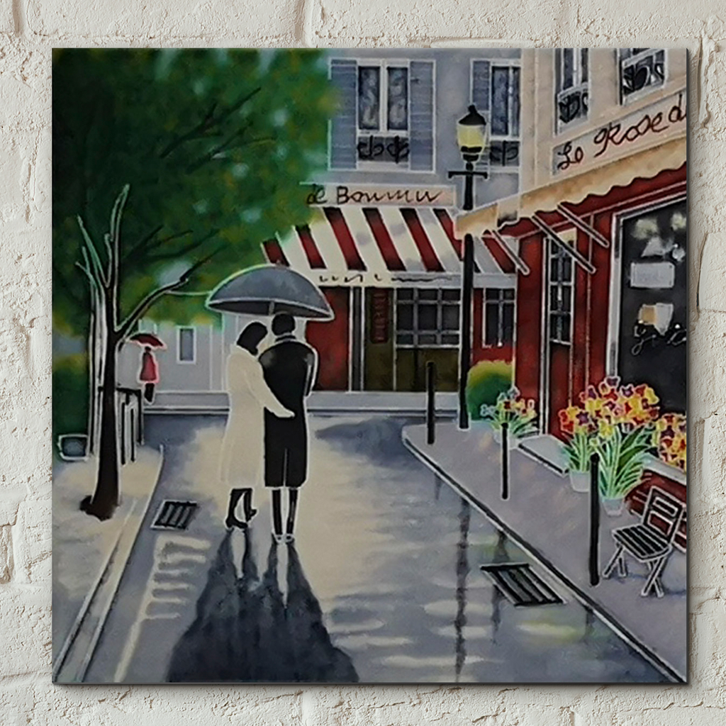 Romantic Stroll Decorative Ceramic Tile by Brent Heighton