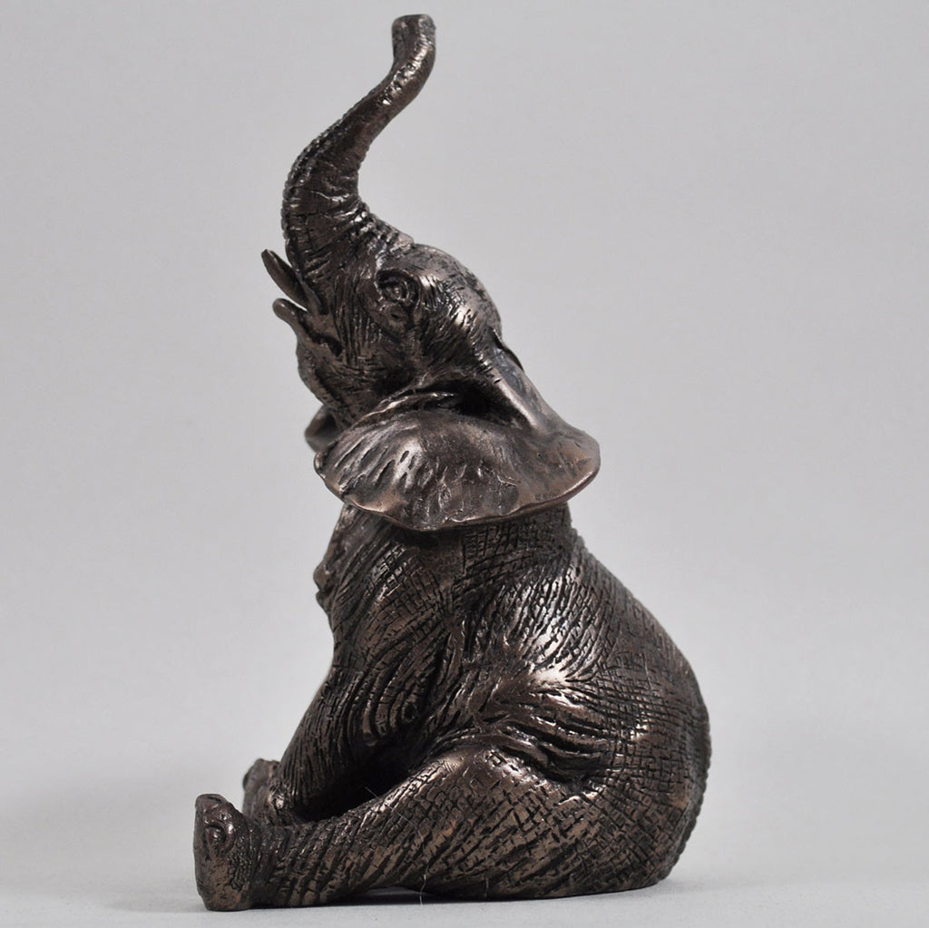 Sitting Elephant Cold Cast Bronze Sculpture - Prezents.com