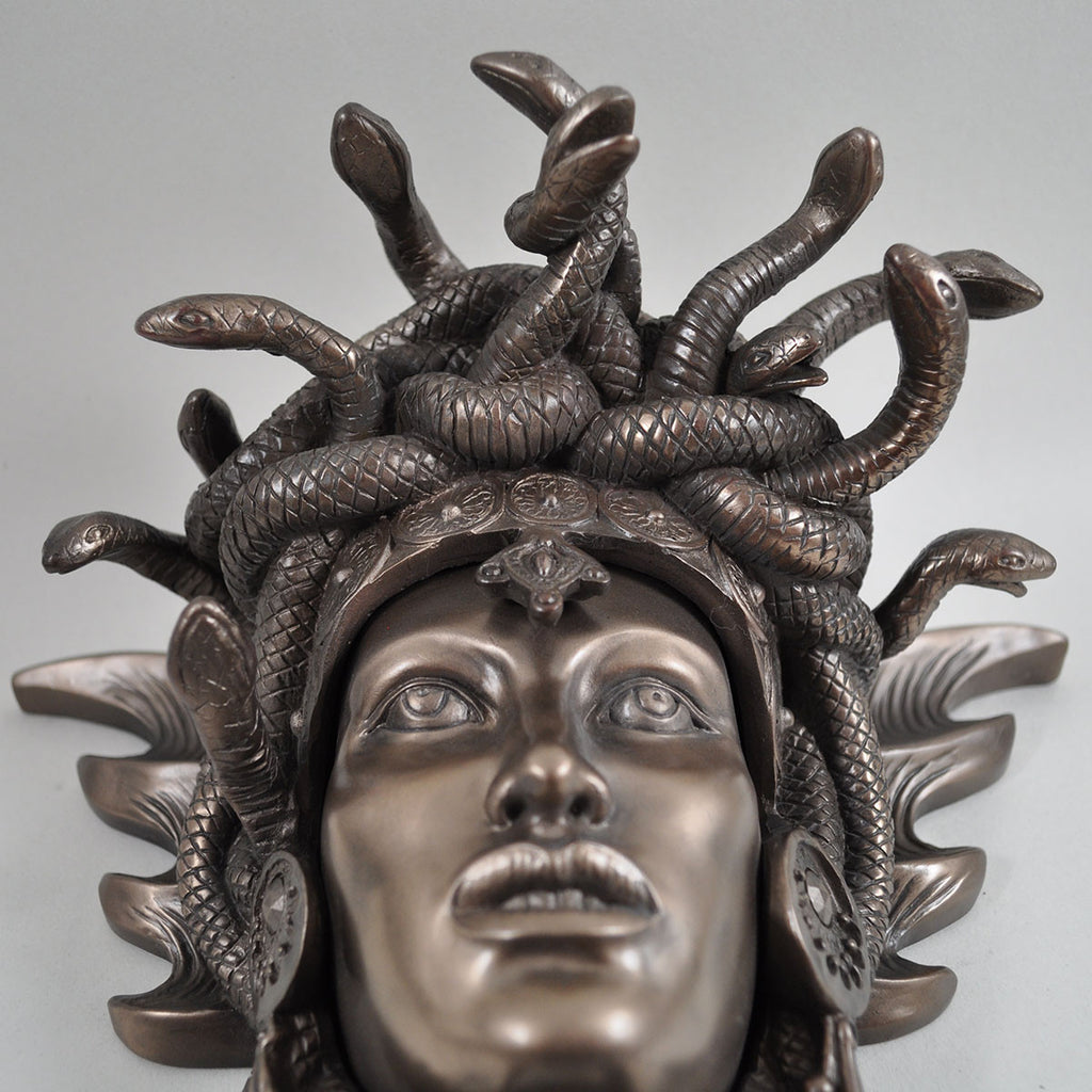 Medusa Guardian, Greek Mythology Cold Cast Bronze Wall Sculpture