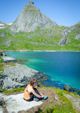 Trail running scenic views, Lofoten, Norway