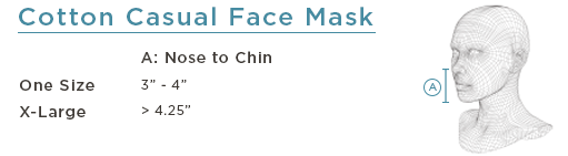 Cotton Casual Face Mask Size Chart