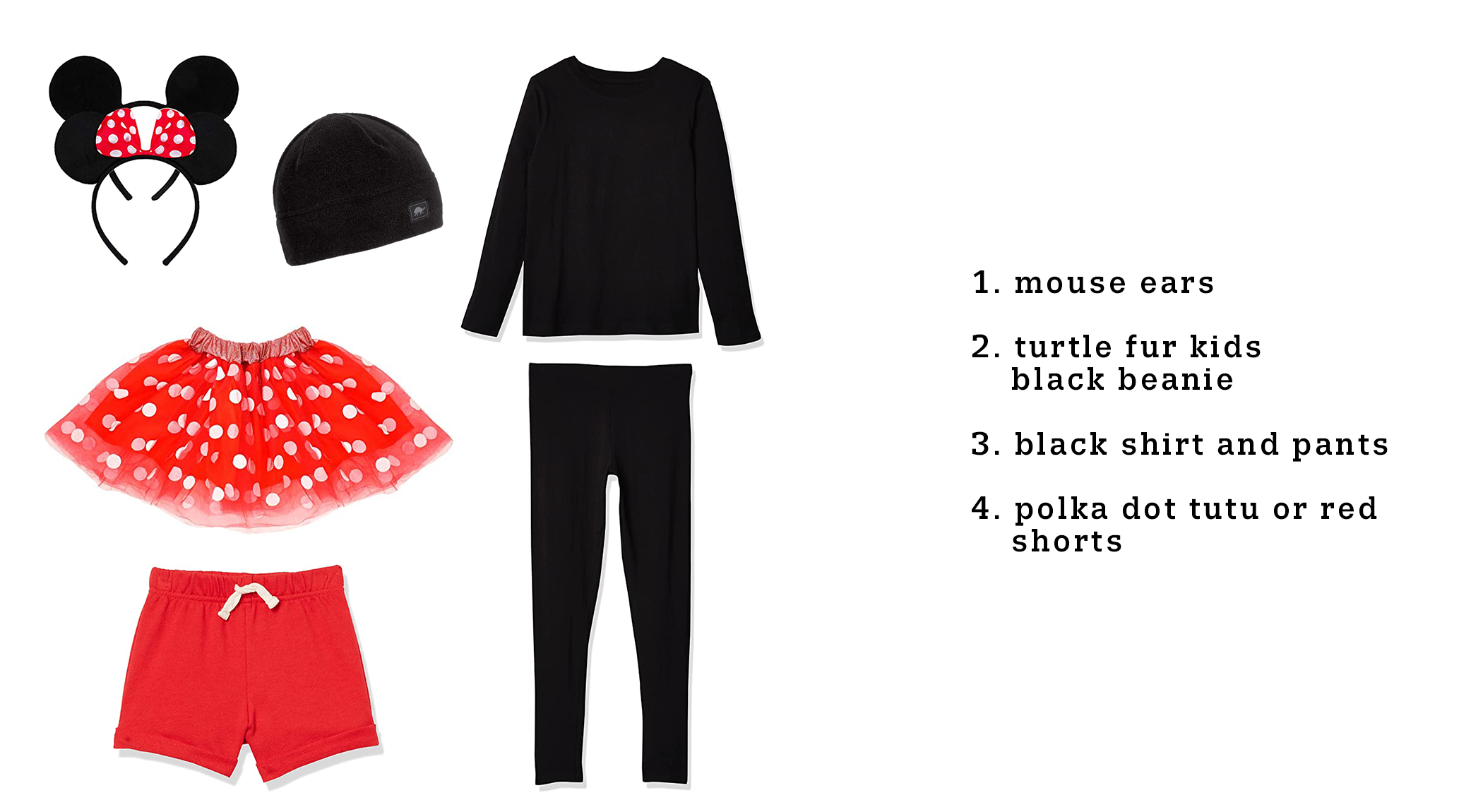 kids warm minnie mouse costume items