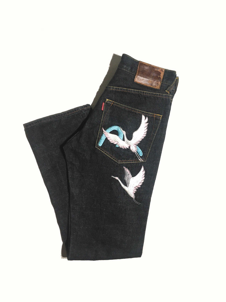 black evisu jeans