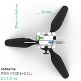 PTFE PECF H-Cell 2x1.5 mL - PTFE Photo-Electrochemical Flow H-Cell