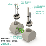 MM EC H-Cell 2x15 mL- Magnetic Mount Electrochemical H-Cell