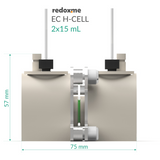 EC H-Cell 2x15 mL- Screw Mount Electrochemical H-Cell