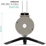 MM PEC H-Cell 2x15 mL- Magnetic Mount Photo-Electrochemical H-Cell