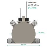 EC H-Cell 2x15 mL- Screw Mount Electrochemical H-Cell