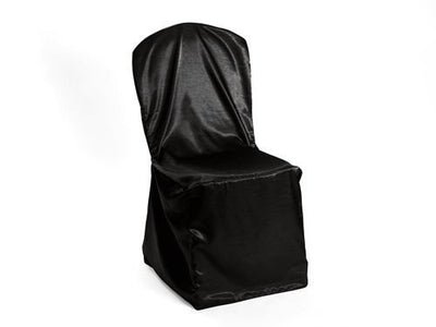 Black Satin Dupioni Universal Chair Cover Union Square Linens