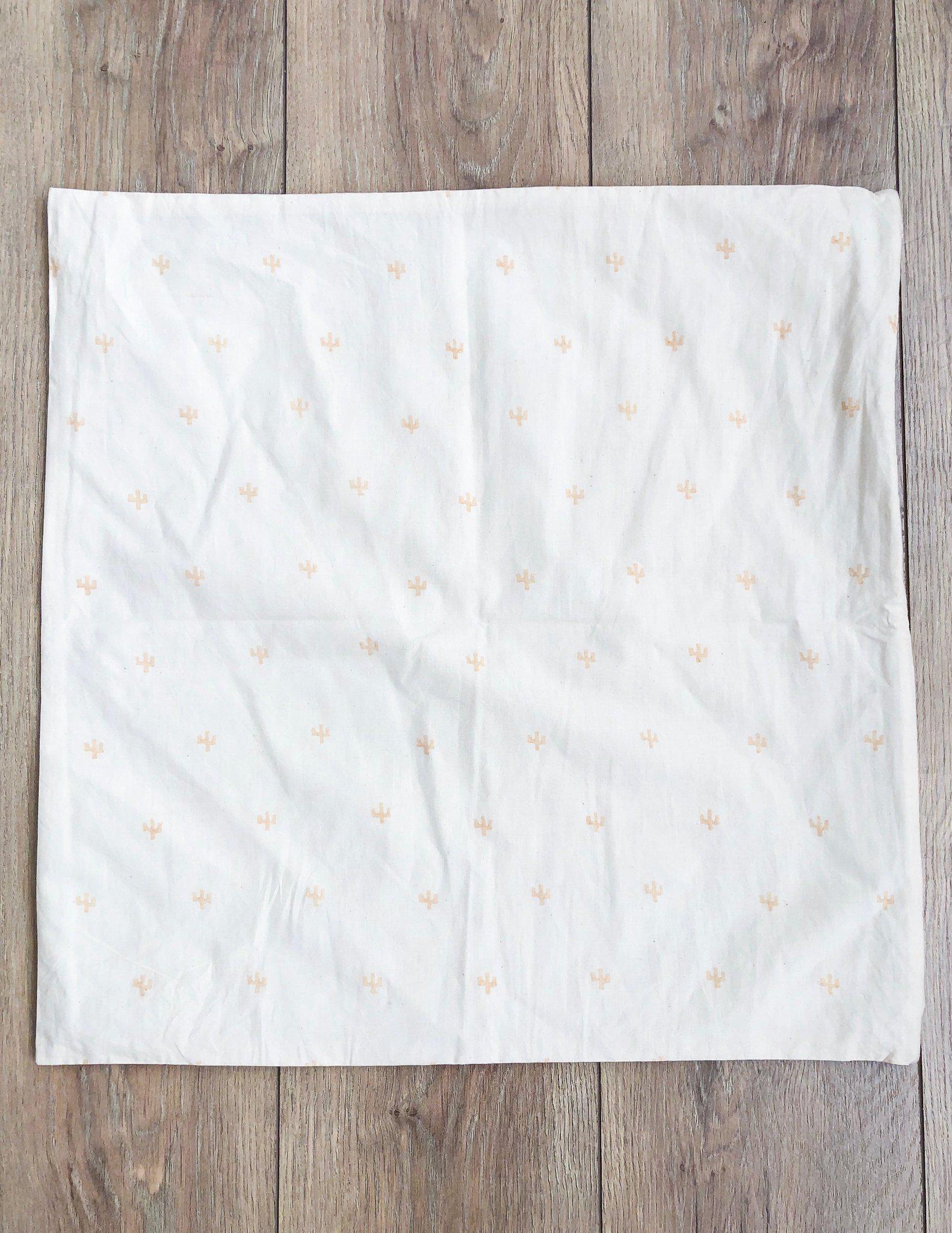 Symbology Organic Cotton Reversible Pillowcase in Art Deco/Baby Cacti Cream + Tan