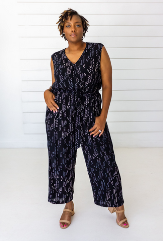 Baby Cacti Wrap Jumpsuit in Black & Ivory – SymbologyClothing